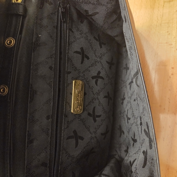 Paloma Picasso Black Genuine Leather Convertible Shoulder Bag Made in Italy - Picture 9 of 13